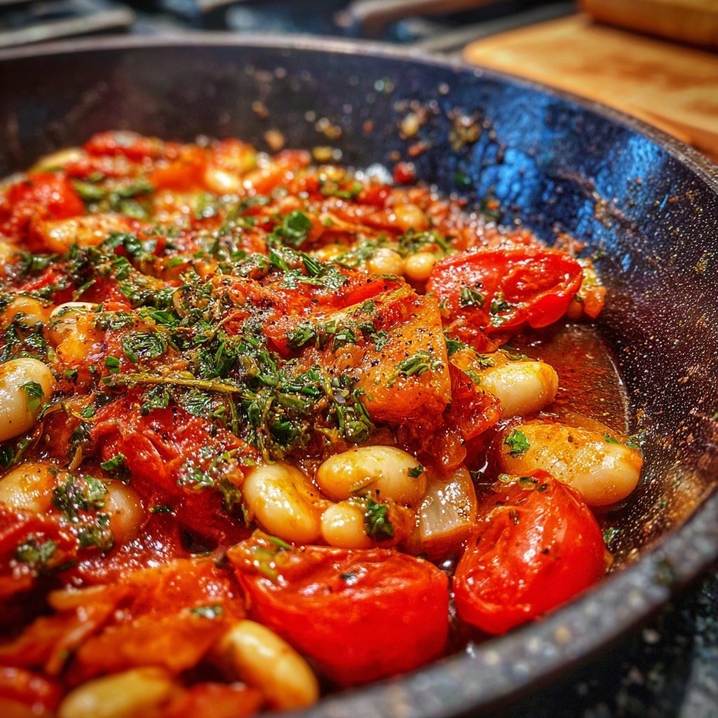 Tomato Herb White Bean Skillet