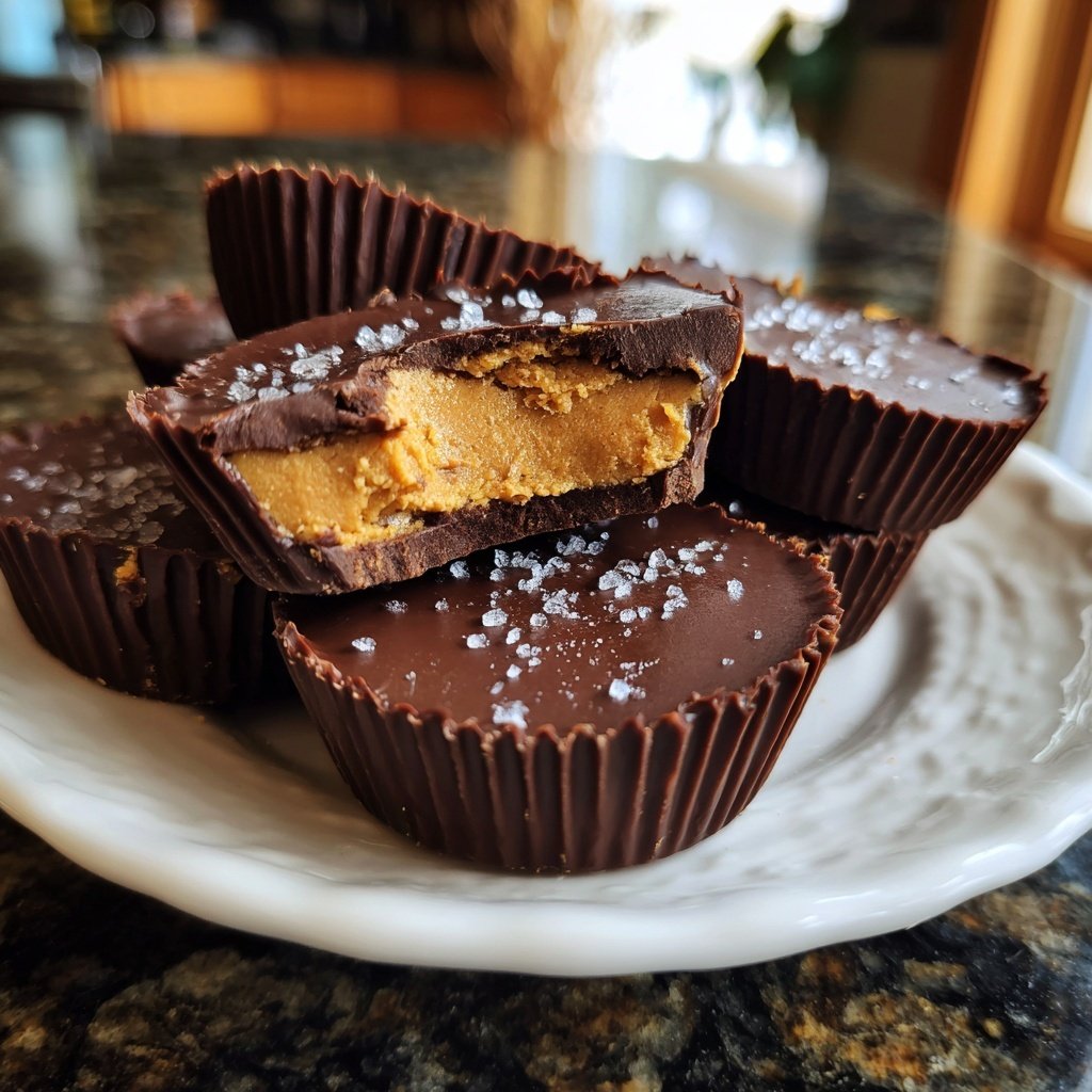Homemade Peanut Butter Cups with Chocolate Shell