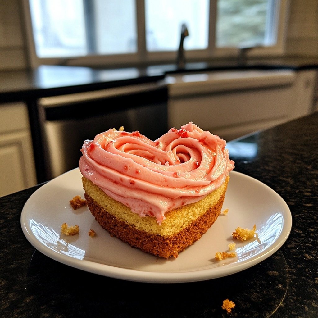 Mini Heart Cake with Strawberry Buttercream