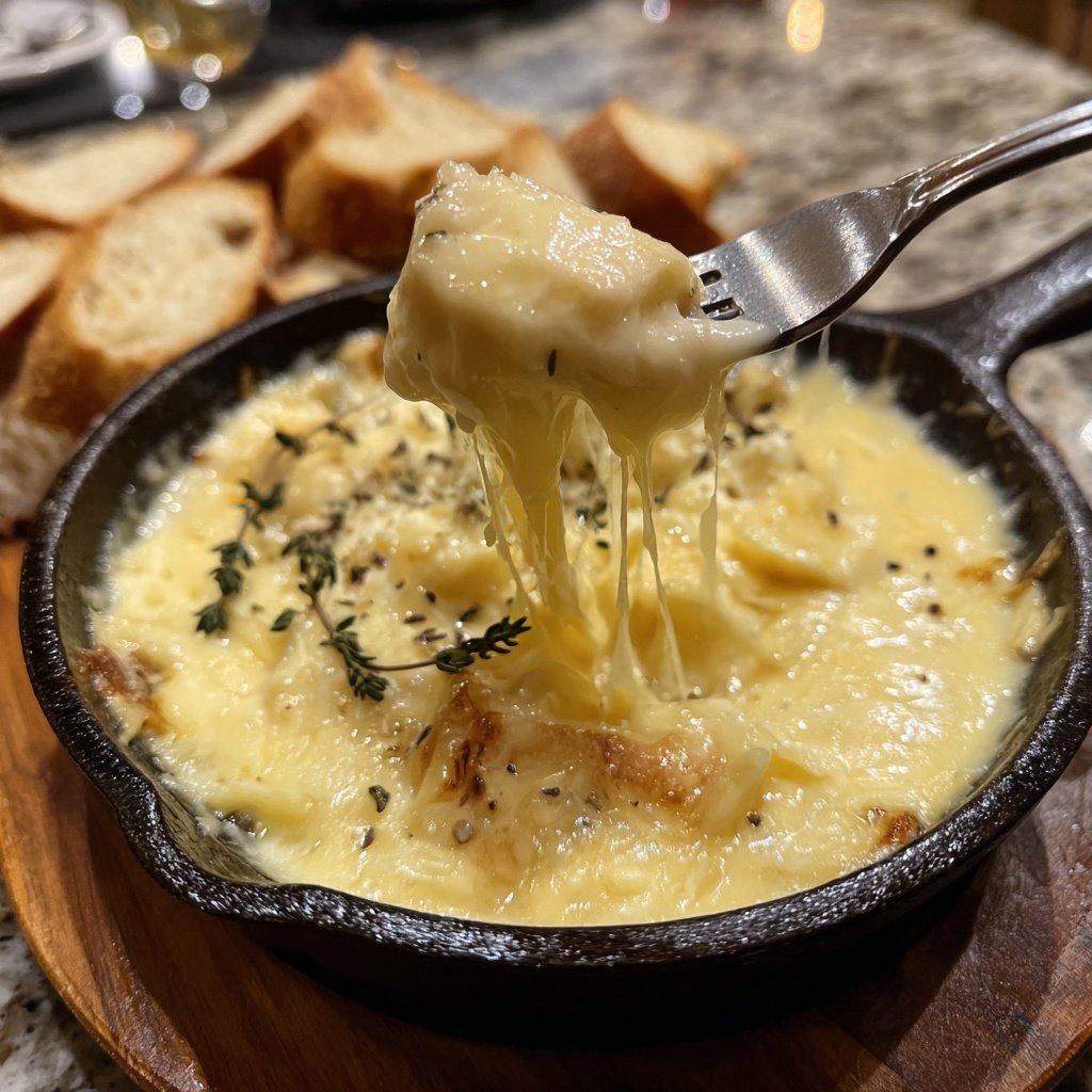 Fondue with Gruyere and Fresh Thyme