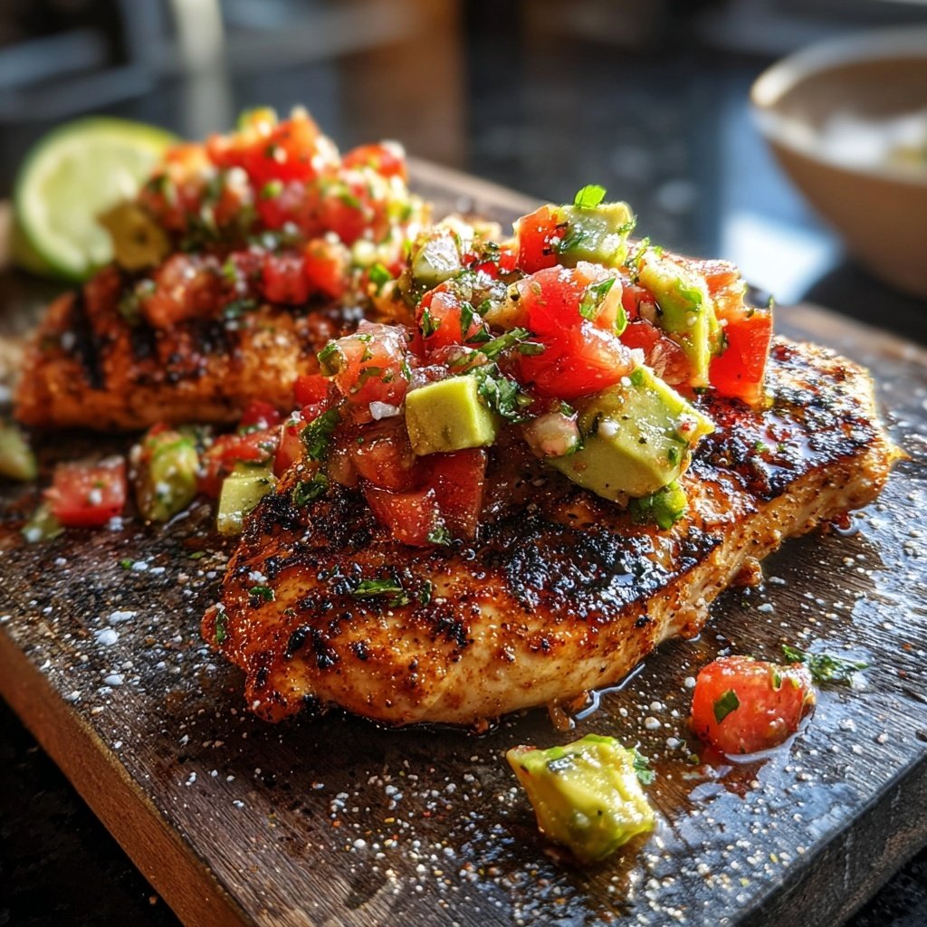 Healthy Grilled Chicken With Avocado Salsa