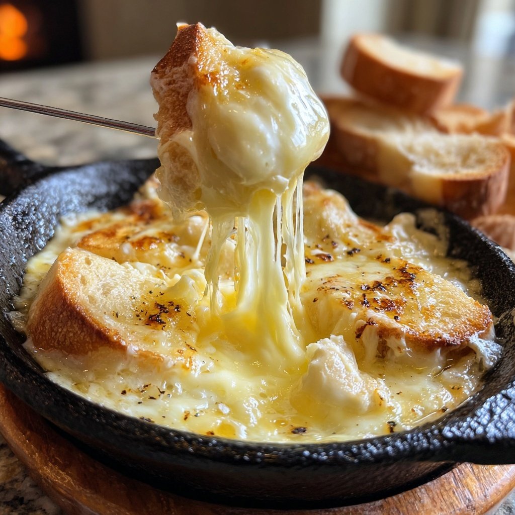 Fondue with Brie and Garlic