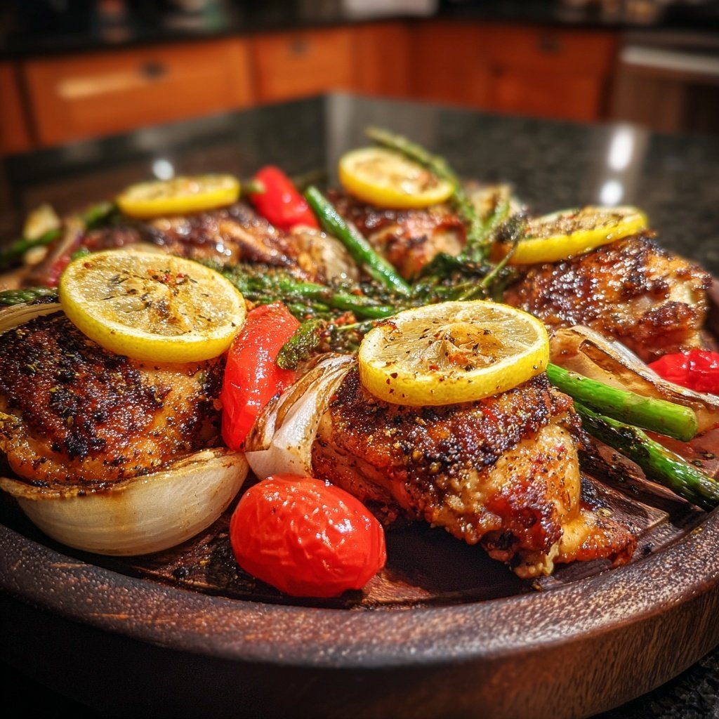 Healthy Sheet Pan Lemon Chicken Dinner