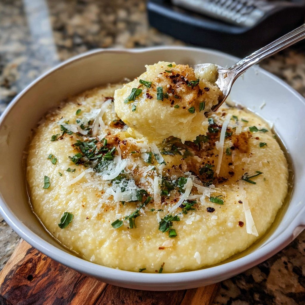 Romantic Creamy Garlic Polenta