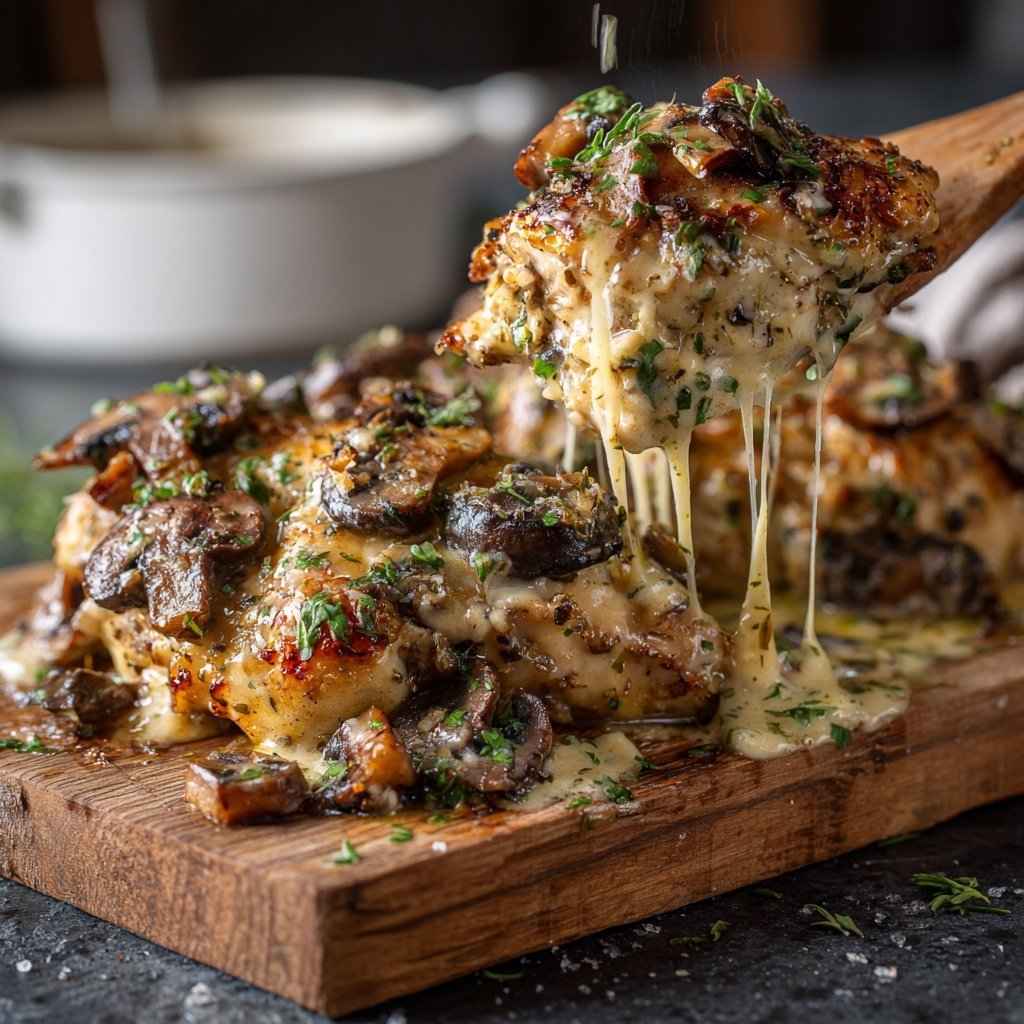 Creamy Garlic Chicken With Mushrooms