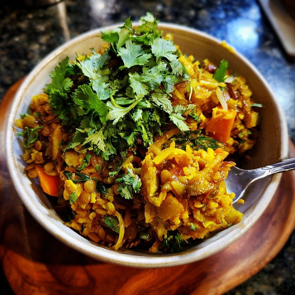 Jamaican Spiced Lentil Rice Bowl