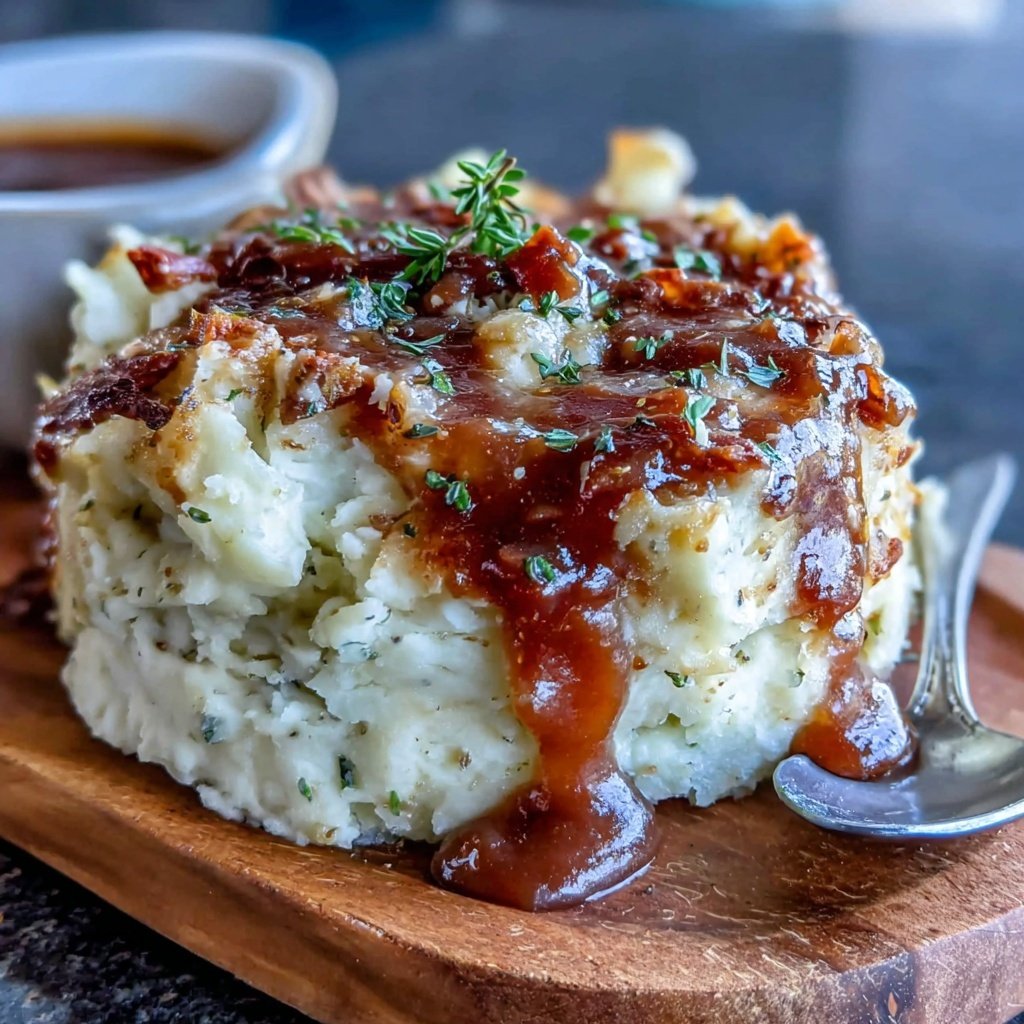 Mashed Potatoes With Creamy Beef Gravy