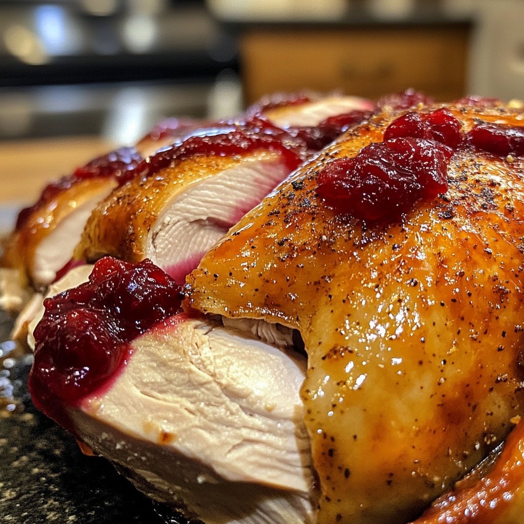 Roasted Turkey with Cranberry Glaze