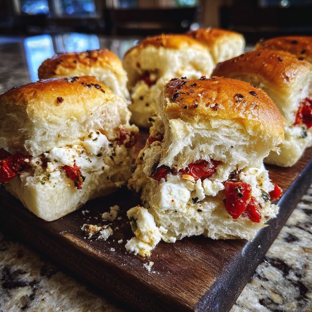 Easy Slider Roasted Pepper Feta Sliders