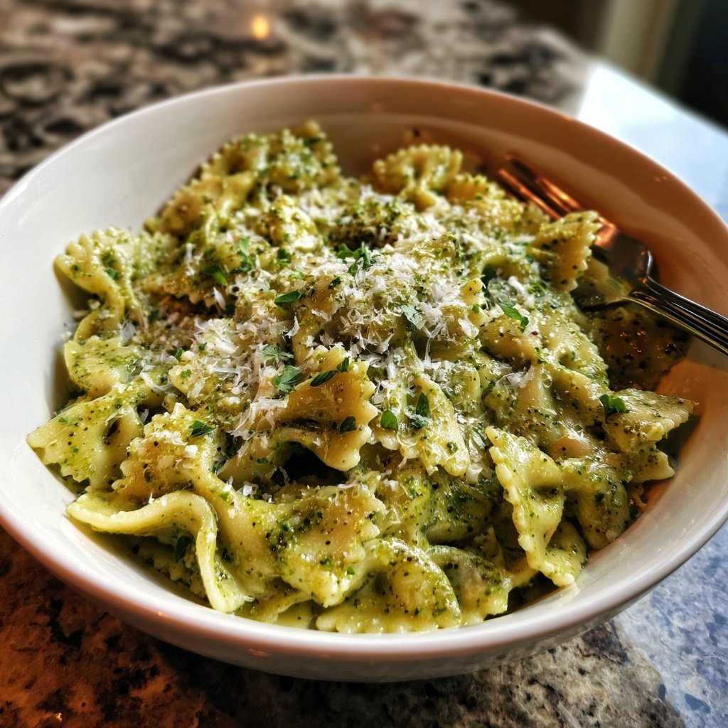 Bow Tie Pasta With Creamy Broccoli Sauce