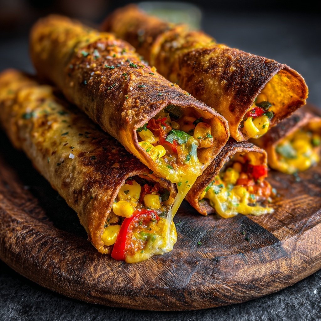 Super Bowl Food Cheesy Vegetable Taquitos
