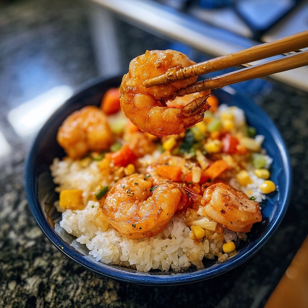 High Protein Shrimp Rice Bowl