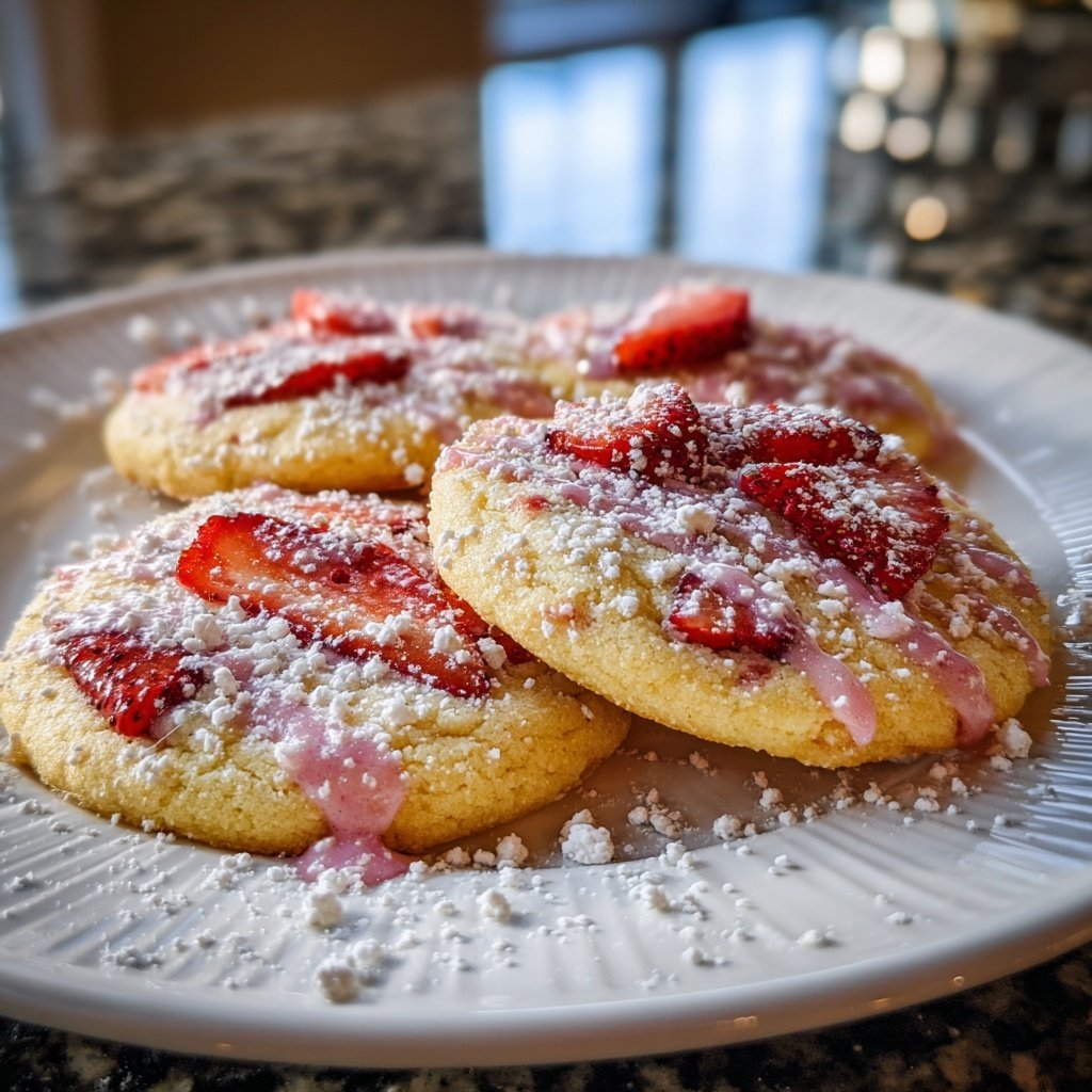 Spring Strawberry Sugar Cookies